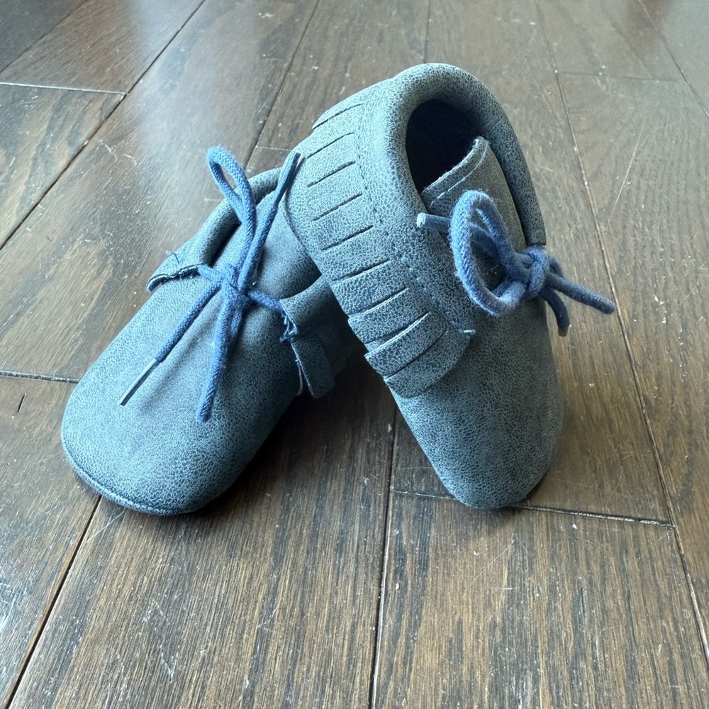 Stylish Blue Kids Moccasins